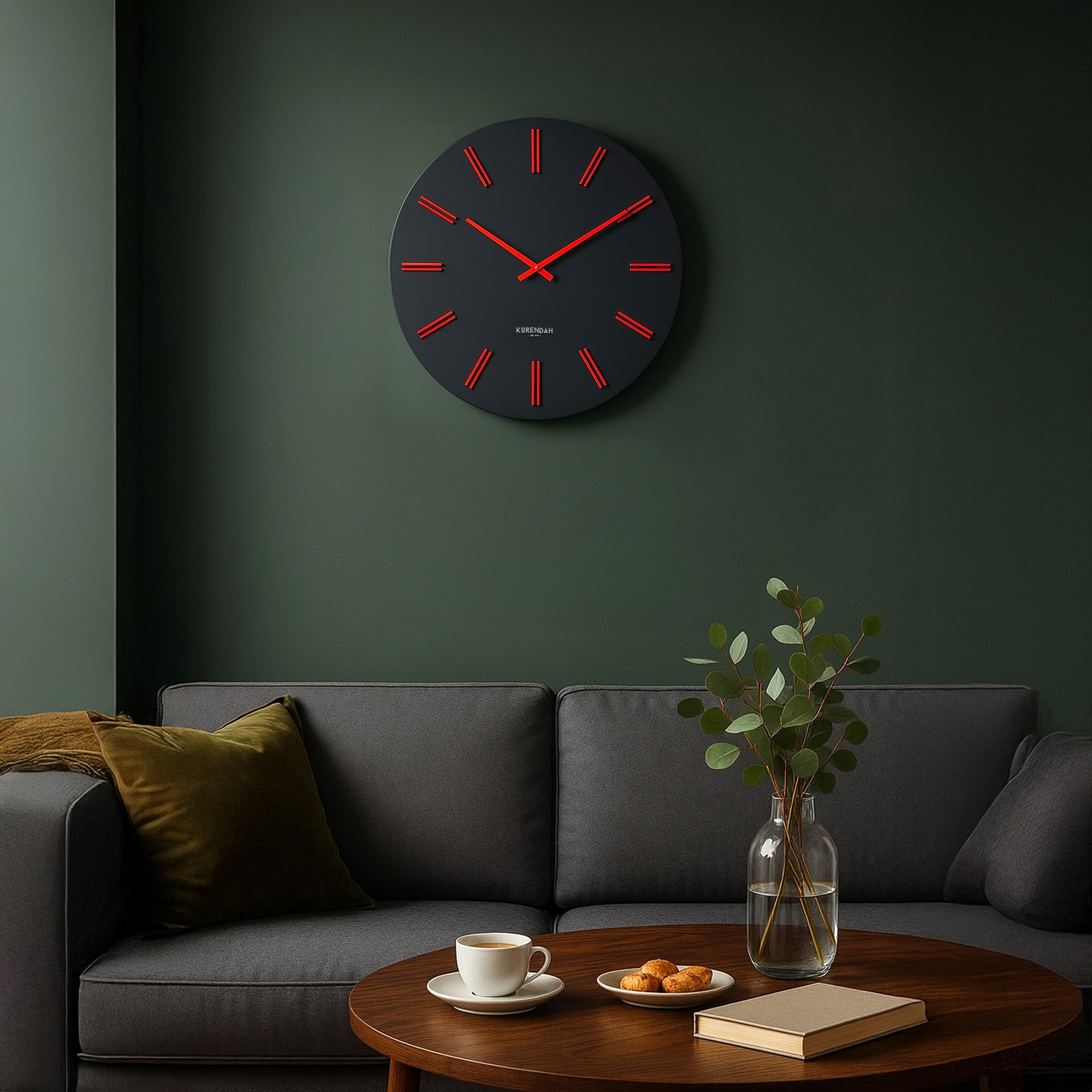 Korendah – Anthracite Red Edition - Antrasit - Kırmızı Saat - 002