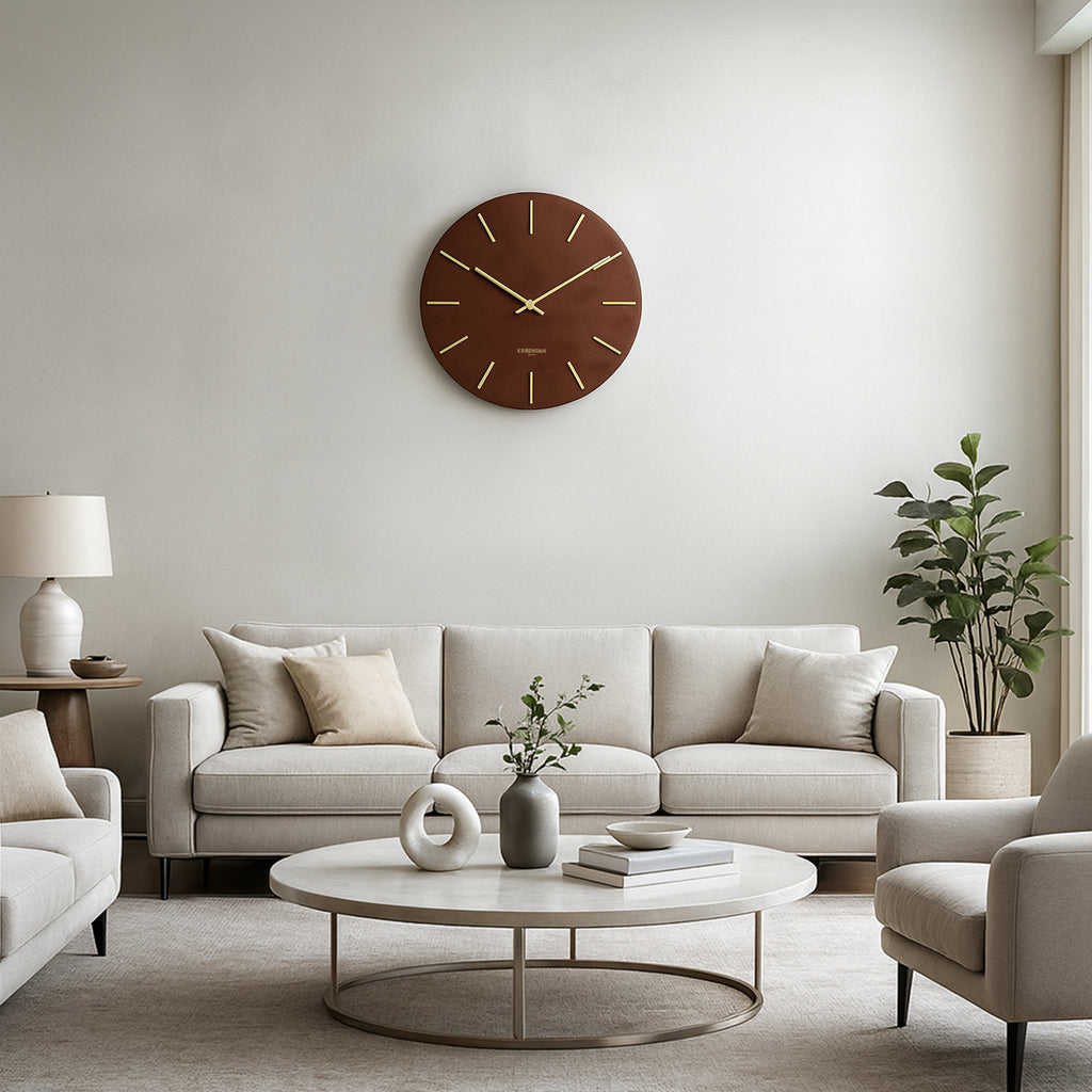 Brown Leather Gold Edition - Kahverengi Deri Dokulu Saat - 0122