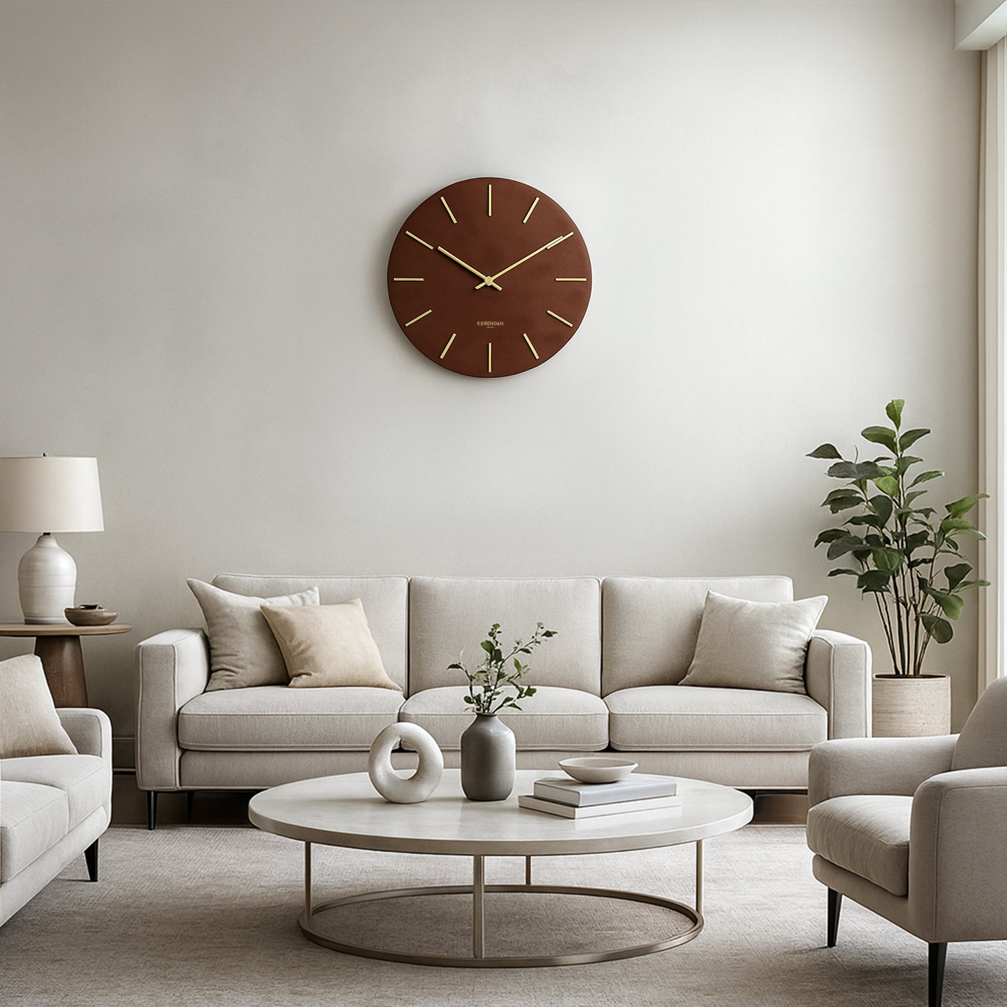 Brown Leather Gold Edition - Kahverengi Deri Dokulu Saat - 0122