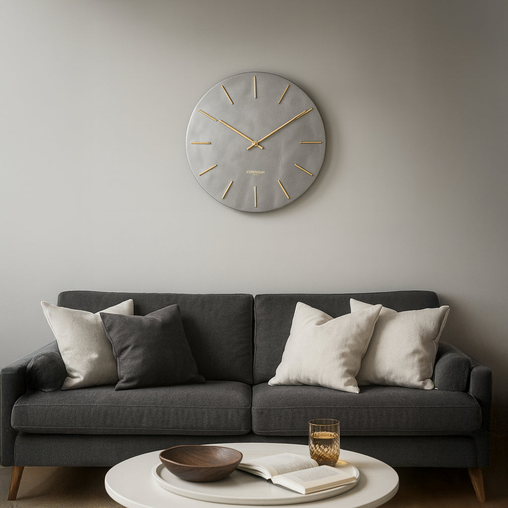 Grey Leather Gold Edition - Gümüş Deri Saat - 0113