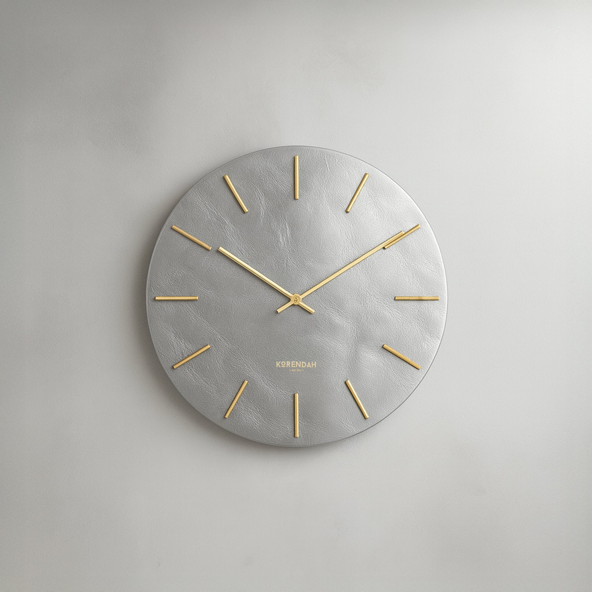 Grey Leather Gold Edition - Gümüş Deri Saat - 0113