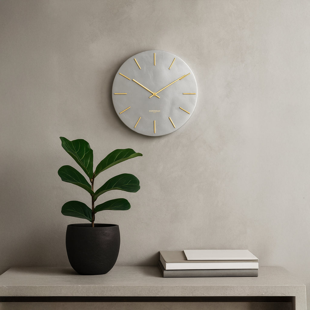 Grey Leather Gold Edition - Gümüş Deri Saat - 0113