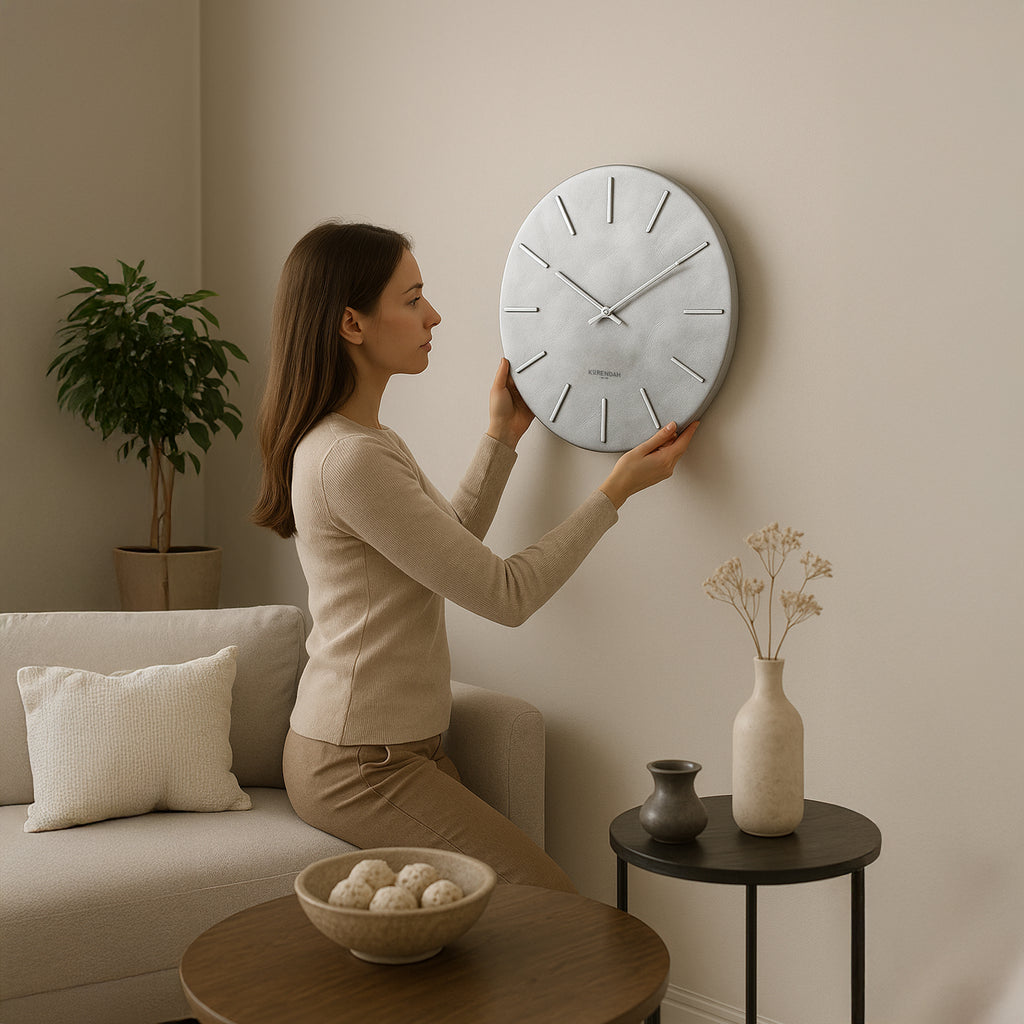 Grey Leather Silver Edition - Gümüş Deri Saat - 0114