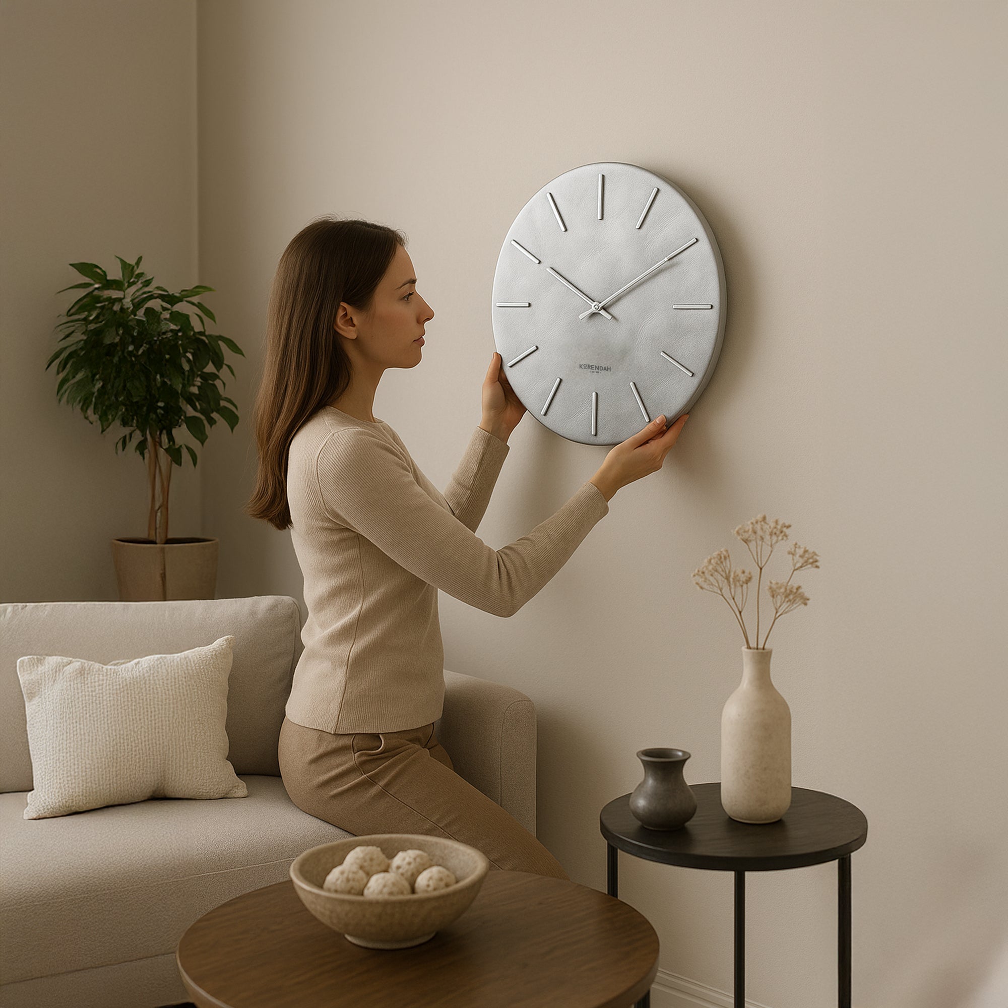 Grey Leather Silver Edition - Gümüş Deri Saat - 0114