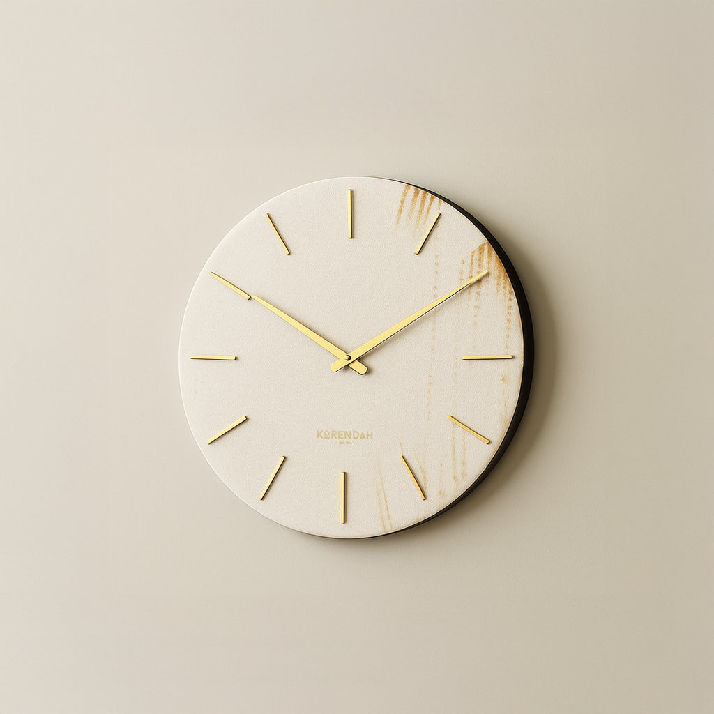 Ivory Leather Gold Edition - Krem Deri Dokulu Saat - 0121