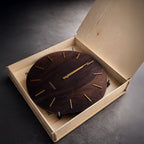Walnut Wood Gold Edition - Ahşap Efekt Saat - 0116