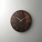 Walnut Wood Gold Edition - Ahşap Efekt Saat - 0116