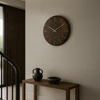 Walnut Wood Gold Edition - Ahşap Efekt Saat - 0116